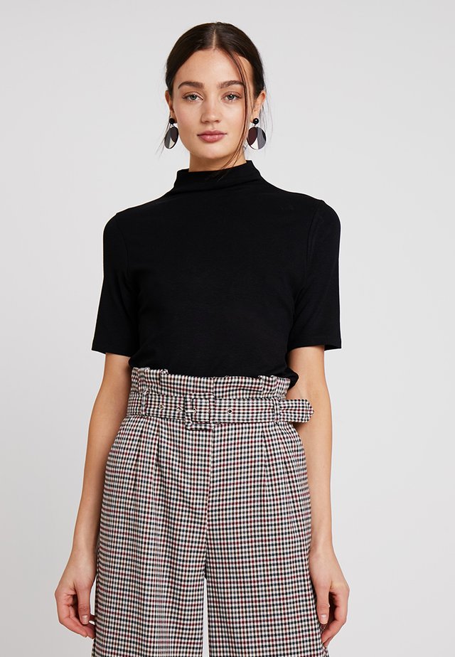 FUNNEL NECK - T-shirt - bas - black