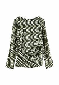 REGULAR FIT RUCHED DETAIL - Pikkade varrukatega topp - green geo print