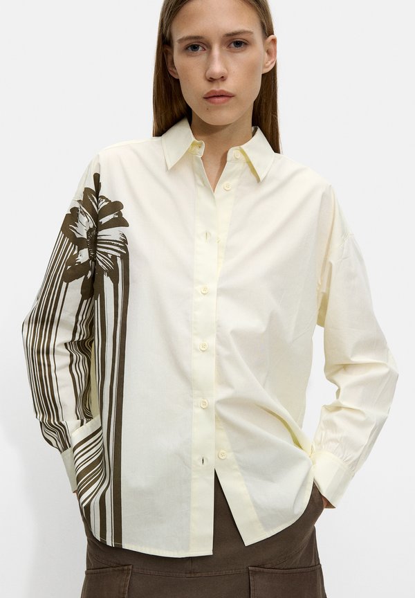 Button-down blouse - bright beige