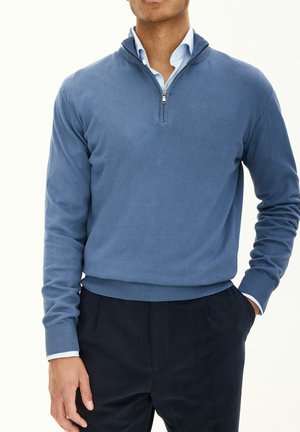 Oscar Jacobson PAT HALF ZIP - Stickad tröja - french blue