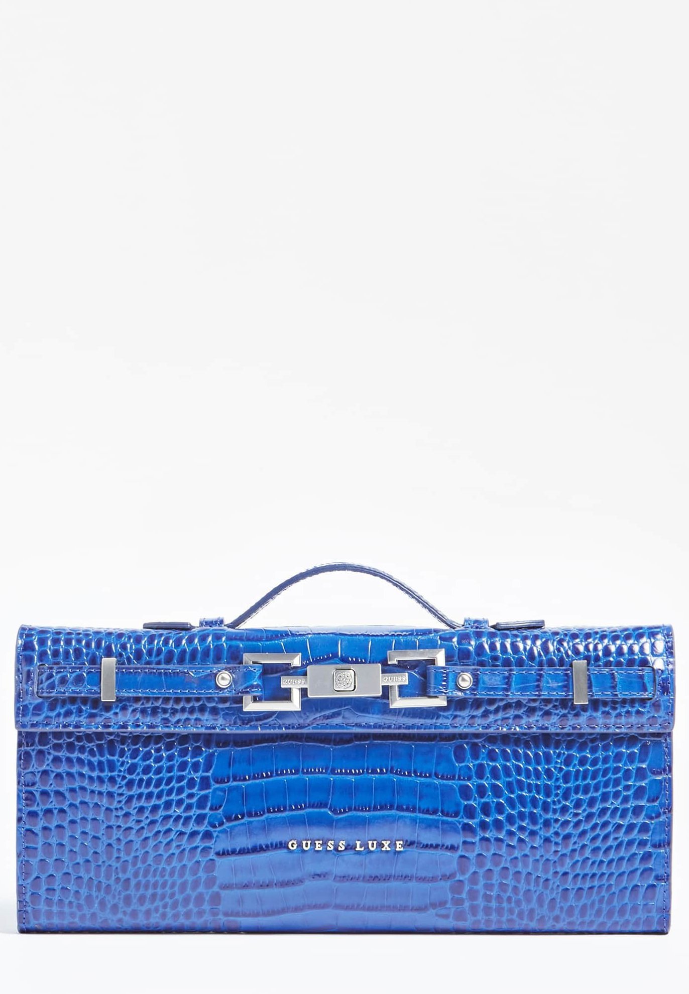 guess clutch blau
