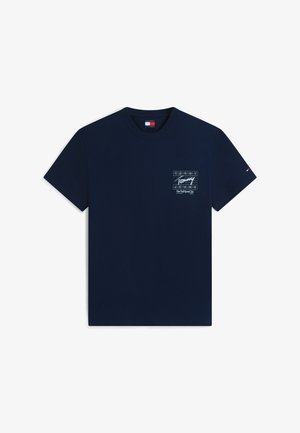 Tommy Jeans, SIGN FLAG TEE UNISEX - T-Shirt print - dark night navy
