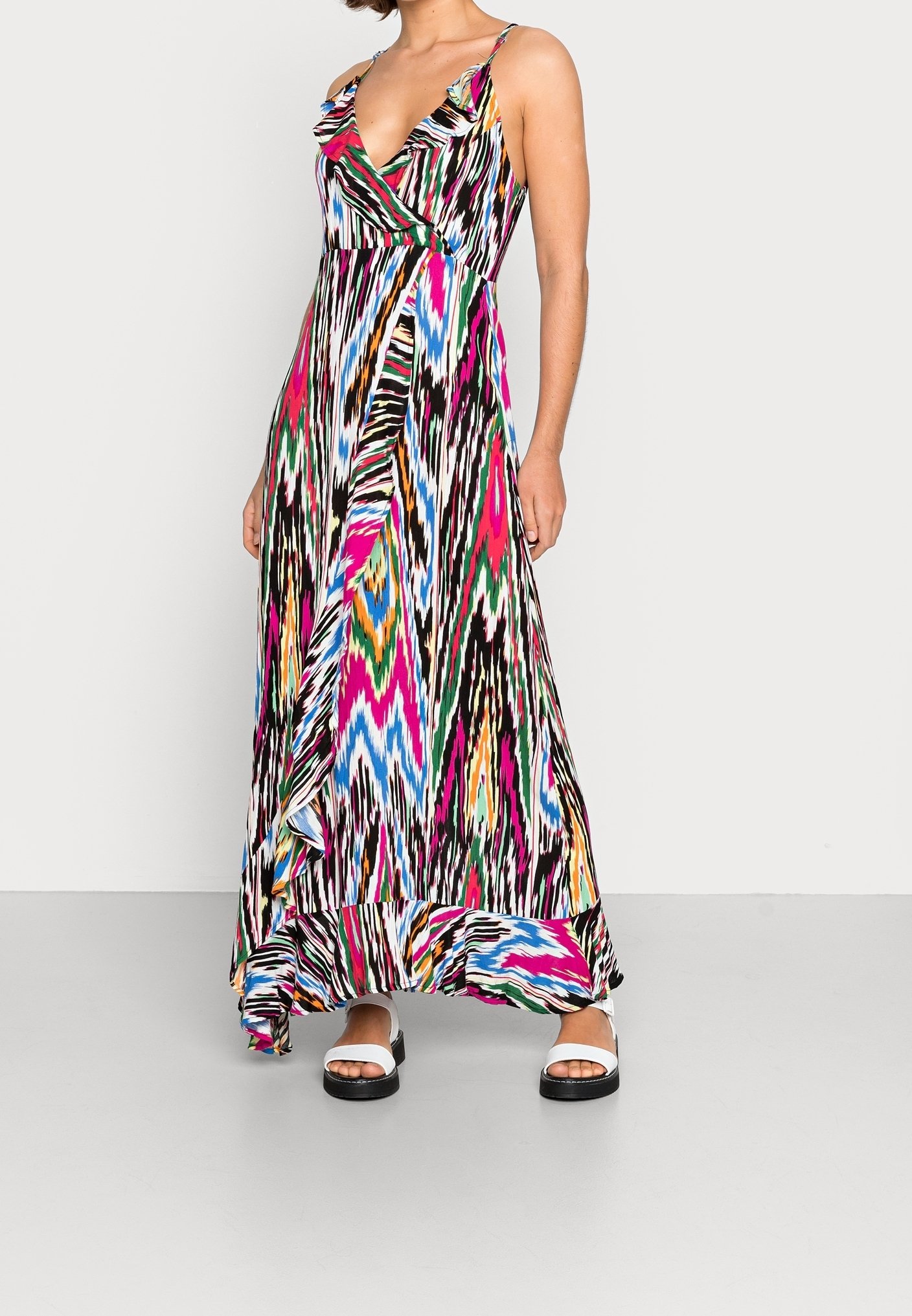 chinese dress ladies Final sale Abstract Print Tie-Shoulder Maxi Dress by Molly Bracken  Modern  Millie