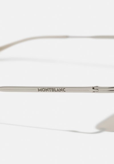 Mont Blanc RECTANGULAR SQUARED - Päikeseprillid - silver-coloured/brown