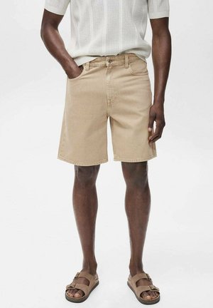BERMUDY REGULAR FIT - Denimové šortky - světle pastelově šedá