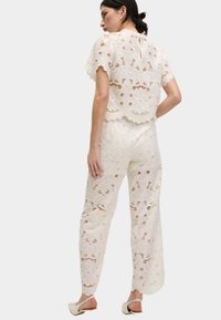 Marks & Spencer LACE WIDE LEG - Pantaloni - ivory