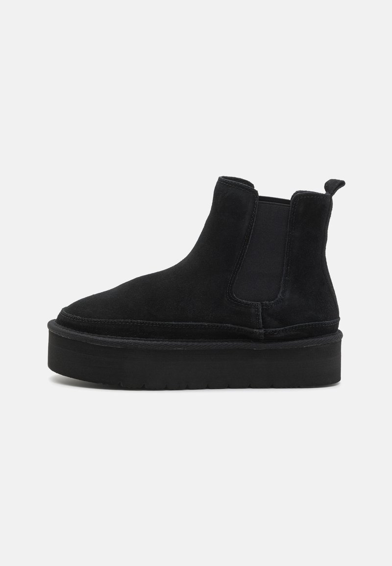 Even&Odd Wide Fit - LEATHER  - Bottines à plateau - black, Agrandir