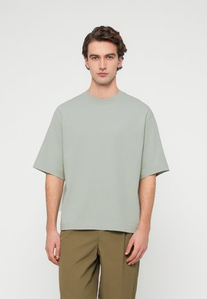 SLHBOXYLOGAN O NECK LOGO TEE - T-shirt basique - aqua gray