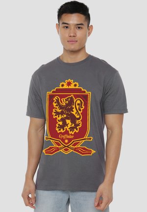 Cotton Soul, HARRY POTTER GRYFFINDOR BROOMSTICK BADGER LOGO - Print T-shirt - anthracite