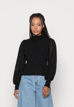 HARDY POINTELLE SLEEVE JUMPER - Jumper - black