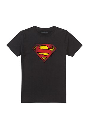 Cotton Soul, SUPERMAN/DESTROYED SUPES LOGO - Print T-shirt - black