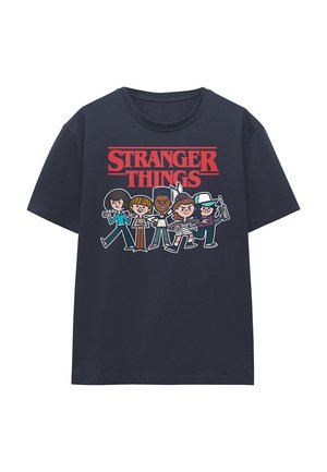 STRANGER THINGS CARTOON GROUP - Print T-shirt - dark blue