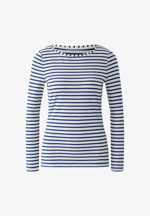 Oui, Long sleeved top - blue white