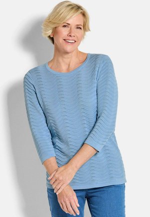 PULLOVER MIT WELLENSTRUKTUR - Trui - light blue