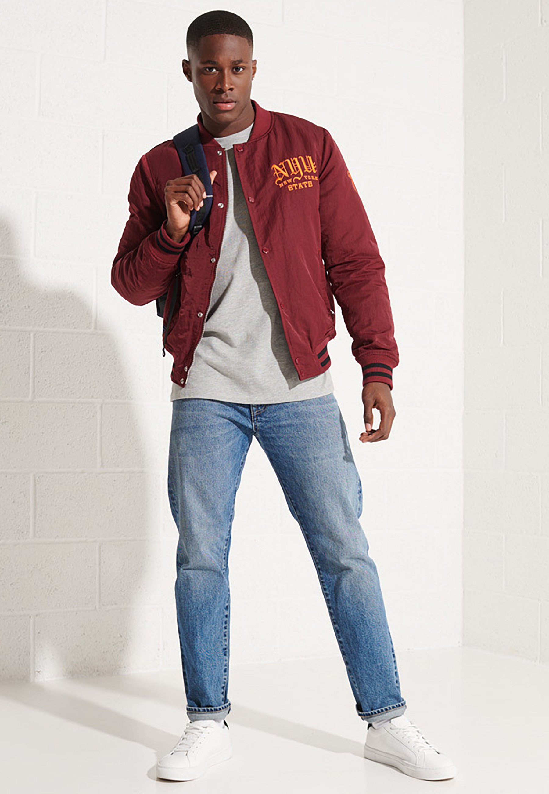 superdry red bomber jacket