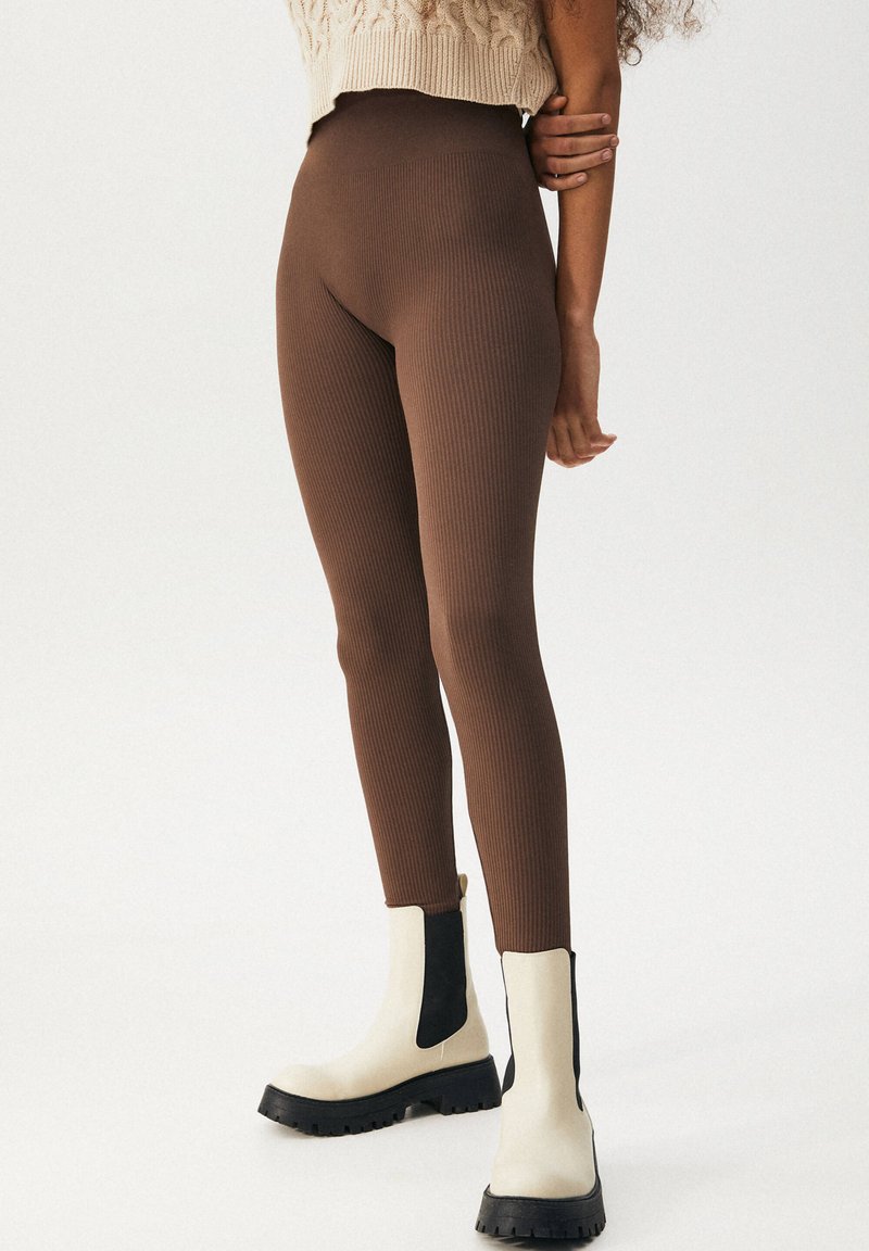 PULL&BEAR Leggings Trousers mottled light brown/brown Zalando.de
