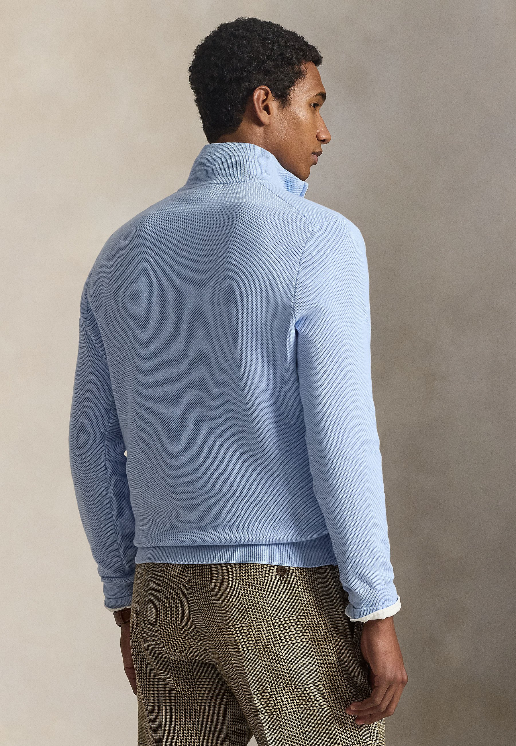 Polo Ralph Lauren MESH KNIT COTTON QUARTER ZIP SWEATER