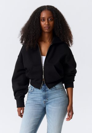 ZIP HOODIE - Športna jopa s kapuco na zadrgo - black