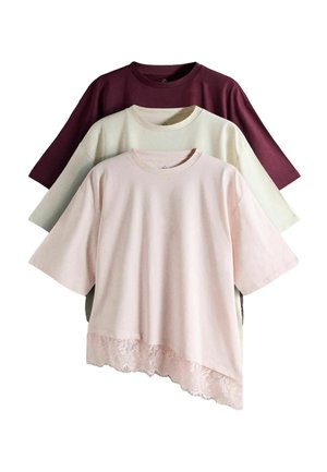 THE SET, 3 PACK - T-Shirt print - pale pink plum cream