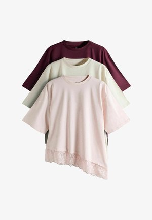 THE SET, 3 PACK - T-Shirt print - pale pink plum cream