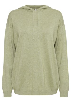Lichtgroene hoodie van zacht materiaal, met een trekkoord, lange mouwen en een ontspannen pasvorm met rib gebreide manchetten en zoom.