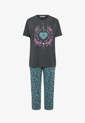 Yours Clothing, WOMEN'S PYJAMAS SET - Yöasusetti - charcoal
