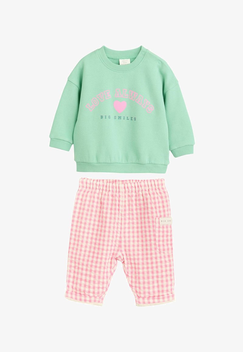 Next REGULAR FIT SET - Felpa - green pink gingham