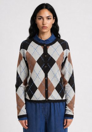 Smith&Soul, SMITH&SOUL STRICKJACKE MIT ARGYL-MUSTER - Cardigan - sand