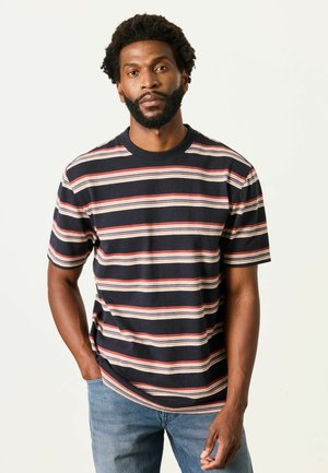 FatFace, SHORT SLEEVE RELAXED FIT T-SHIRT - Print T-shirt - black multi stripe