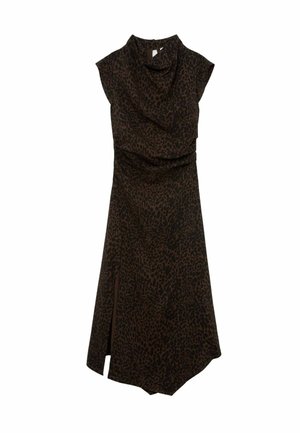 Reiss, REGULAR FIT - HARLIE ANIMAL-PRINT DRAPED MIDI DRESS . - Maxi šaty - black brown