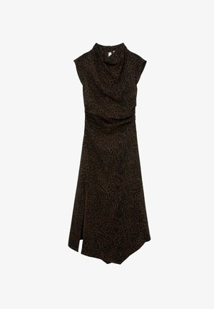 Reiss, REGULAR FIT - HARLIE ANIMAL-PRINT DRAPED MIDI DRESS . - Maxi šaty - black brown