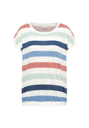 Cecil, T-SHIRT MIT RUNDHALS UND TURN-UP-DETAIL - T-shirt imprimé - vanilla white