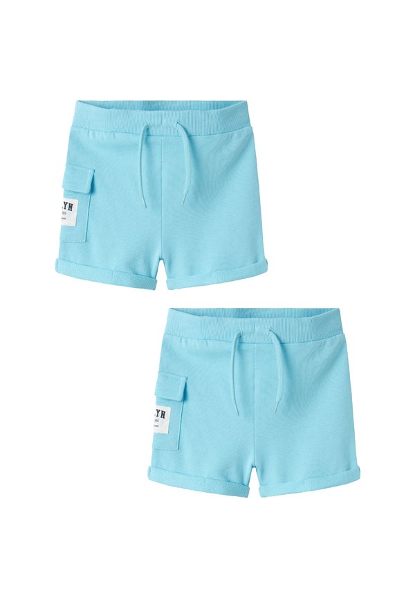 2ER SET ELASTISCHER BUND KORDELZUG - Cargohose - blau