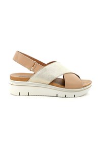 Enval Soft D.Charlotte Sandali Con Zeppa Donna – Pelle Color Corda, Slip On