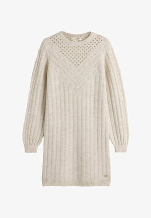 Laura Ashley, REGULAR FIT - BOBBLE STITCH - Strickkleid - oatmeal