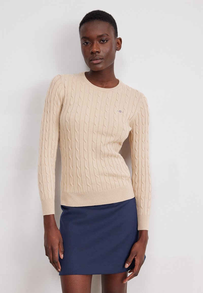 GANT STRETCH C NECK - Pullover - dry sand