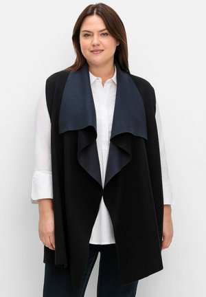 Sheego, DOUBLEFACE - Waistcoat - schwarz