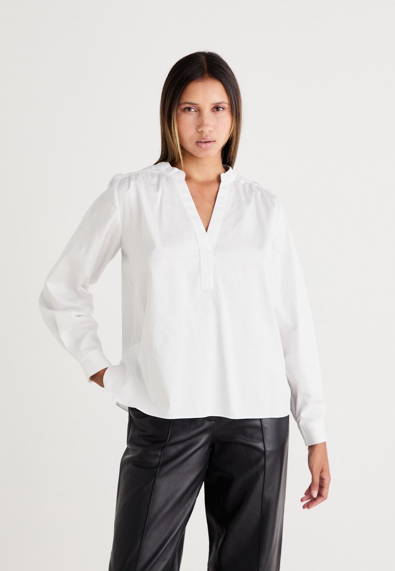 Selected Femme SLFMIRA VNECK - Bluse - bright white