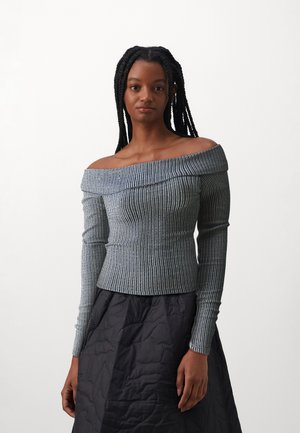 T-shirt à manches longues - dark blue/beige