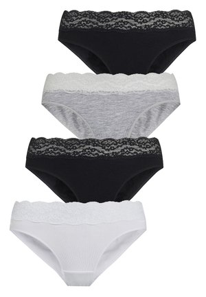 4 PACK - Nohavičky/Slipy - black, white, mottled grey