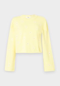OBJTHESS WIDE SLEEVE PULLOVER - Neule - lemon meringue/white