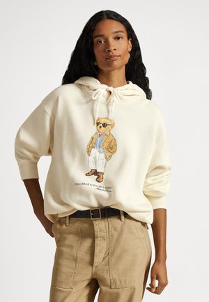 POLO BEAR FLEECE HOODIE - Sudadera - parchment cream