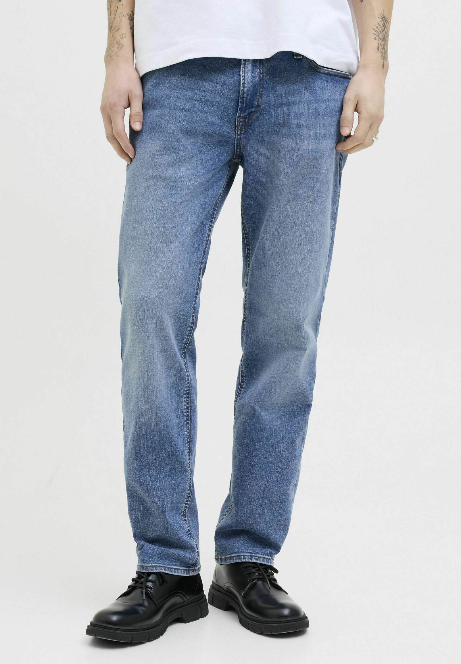 Jeans Pour Homme JACK & JONES - Coupe Classique, Fermeture Zip Et Bouton, Poches Avant Et Arrière