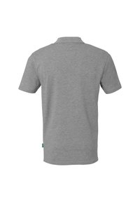 Grijs poloshirt met korte mouwen, gemaakt van een katoenmix. Voorzien van een klassieke kraag, achterpaneel en accenten aan de zijkanten.