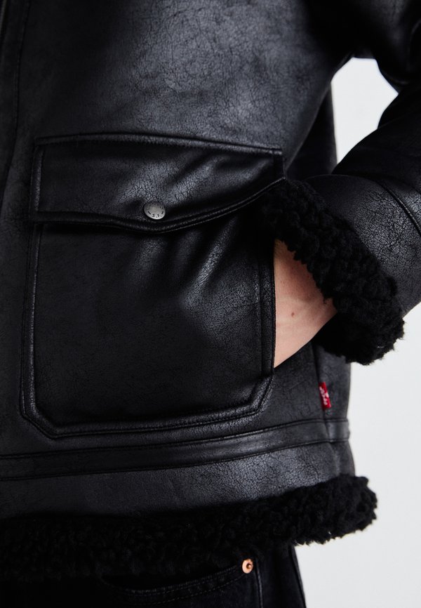 SHERPA - Faux leather jacket2