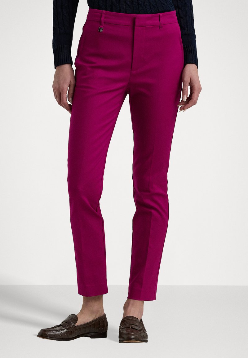 Lauren Ralph Lauren DOUBLE FACED STRETCH COTTON TROUSER - Hlače - fuchsia berry