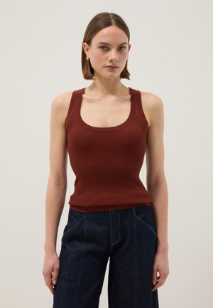 OVS, FITTED TANK TOP - Débardeur - cognac brown