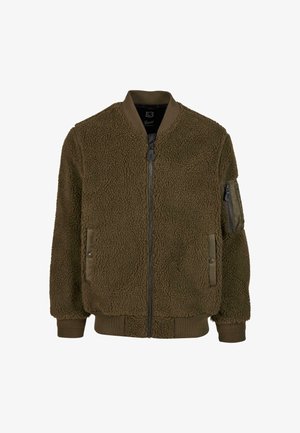 Bomberka w oliwkowym kolorze, wykonana z miękkiego, teksturowanego polaru. Posiada zamek błyskawiczny, ściągacze przy mankietach i u dołu oraz dodatkową kieszeń na zamek na rękawie.