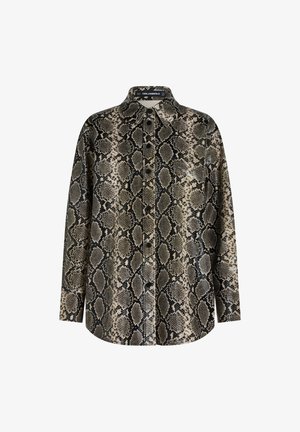 KARL LAGERFELD, FAUX PYTHON OVERSHIRT - Camicia - natural snake aop