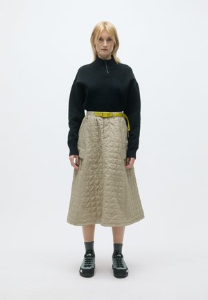 QUILTED VOLUME SKIRT - Saia evasé - mushroom grey